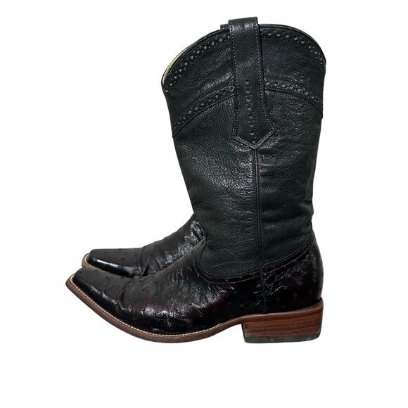 Cuadra Men\'s 7 Black Full Quill Ostrich Western Cowboy Boots Made in Mexico main image 5